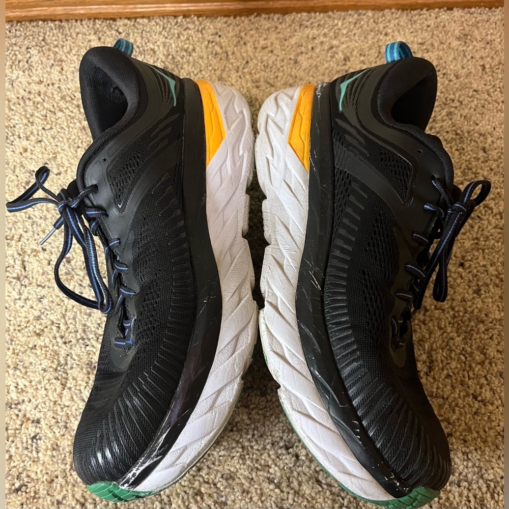 Hoka One One Black/Teal/Orange Men’s Bondi 7 Athletic Shoes Sz 12 - Picture 7 of 10